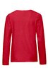 Rotes Langarmshirt, einfarbig, rundhalsausschnitt, gerade geschnitten, von hinten gezeigt