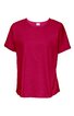 Rotes T-Shirt ohne Muster, rundhalsausschnitt, kurze Ärmel, gerade geschnittener Saum, locker geschnitten