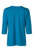 Türkises Langarmshirt, rundhals, gerade Passform, sichtbar Rückansicht des Oberteils ohne Muster oder Verzierungen