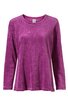 Langärmliges Damenoberteil in aubergine, einfarbig, Rundhalsausschnitt, gerade geschnitten