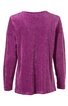 Langärmliges Damenoberteil in dunklem pink, unifarben, rundhalsausschnitt, gerade geschnitten, Rückseite sichtbar