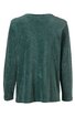 Langärmliges Oberteil in dunklem Grün, einfarbig, Rundhalsausschnitt, gerade geschnitten, hinten gezeigt