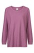 Langärmeliges T-Shirt in altrosa, einfarbig, rundhalsausschnitt, gerade geschnitten