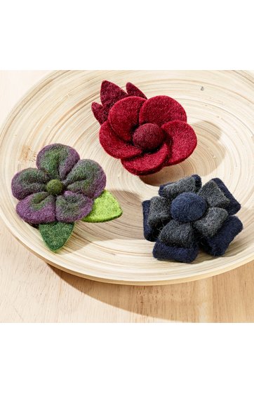 Wollfilz-Brosche 3/Set