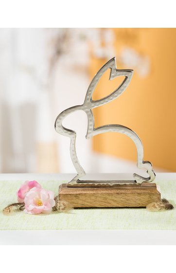 Holz Hase mit Metall