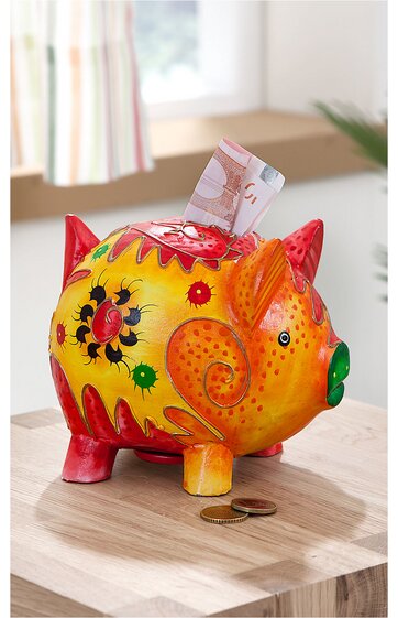Holz-Spardose Sparschwein 