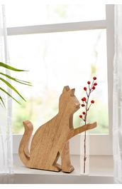 Vase mit Holzkatze