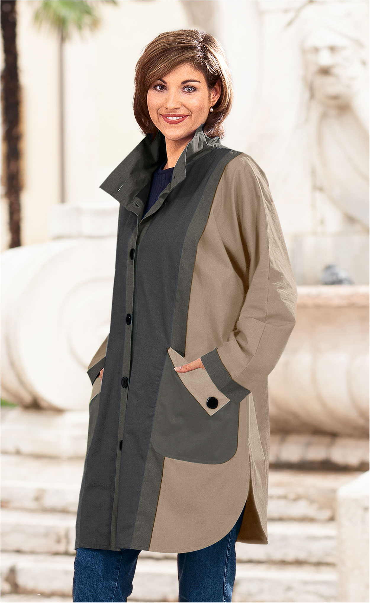 Popeline kurzmantel damen Clearance