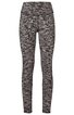 Sportleggings in grauem Melange-Muster, eng anliegend, hoher elastischer Bund, lang geschnitten