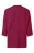 Damenjacke in dunklem Purpurrot, uni, gerader Schnitt, 3/4-lange Ärmel, Stehkragen, stoffstruktur mit feinen Längsrillen, Rückenansicht