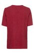 Unifarbenes weinrotes T-Shirt, rundhals, kurze Ärmel, gerade Form, Rückansicht