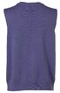 Ärmelloses Strickoberteil in dunklem Flieder, ohne Muster, gerader Schnitt, Rundhalsausschnitt, Rippstrickbündchen am Saum, Rückansicht