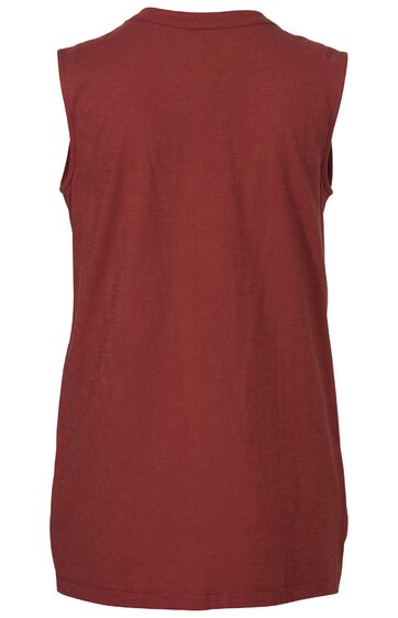 Ärmelloses Tanktop in rostrot, durchgehend ohne Muster, Rundhalsausschnitt, locker geschnitten