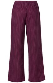 Hose in dunklem Brombeer, Plissee-Design, gerade geschnitten, elastischer Bund