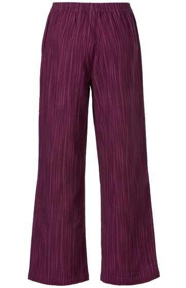 Hose in dunklem Brombeer, Plissee-Design, gerade geschnitten, elastischer Bund