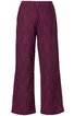 Hose in dunklem Brombeer, Plissee-Design, gerade geschnitten, elastischer Bund