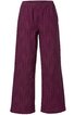 Weite Hose in dunkellila mit senkrechten helleren Streifen, elastischer Bund, gerade geschnitten
