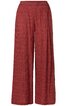 Weite Damenhose in rostrot mit kleinem Karomuster, hoher Bund, gerade geschnitten, lange Hosenbeine