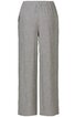 Graue Damenhose ohne Muster, gerade geschnitten, elastischer Bund, seitliche Eingrifftaschen, knöchellang