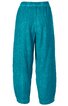 Locker geschnittene Freizeit-Hose türkis, einfarbig, elastischer Bund, gerade Beine, knöchellang