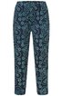 Hose in Dunkelblau mit hellblauem Punkten- und Paisleymuster, gerader Schnitt, elastischer Bund mit Tunnelzug