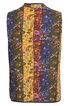 Ärmellose Weste in Dunkelgrün, Dunkelblau und Gelb mit floralem Muster, Rundhalsausschnitt, gerade geschnitten