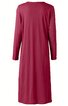 Rückenansicht eines langärmligen, knielangen Kleides in dunkelrosa, schlicht ohne Muster, gerade geschnitten, ohne sichtbare Verzierungen