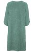 Locker geschnittenes, knielanges Kleid in graugrün, unifarben, mit langen Ärmeln, aufgekrempelte Ärmelenden, Rundhalsausschnitt, keine sichtbaren Verschlüsse oder Muster