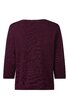 Damenpullover in dunkelviolett, einfarbig, Rundhalsausschnitt, lange Ärmel, gerade geschnitten, ohne Muster oder weitere sichtbare Details