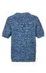 Blau meliertes T-Shirt mit kurzem Arm, Rundhals, gerade geschnitten, ohne Muster, hinten gezeigt