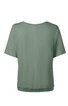 Locker geschnittenes T-Shirt in salbeigrün, kurzen Ärmeln, Rundhalsausschnitt, durchgängige Mittelnaht auf der Rückseite, gerade geschnittener Saum