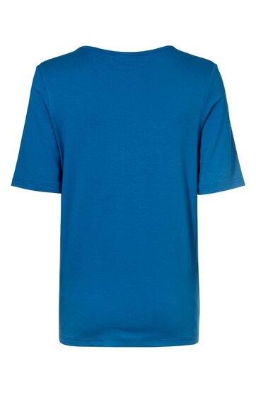 Unifarbenes T-Shirt in königsblau, kurzärmlig, Rundhalsausschnitt, gerade geschnitten, keine sichtbaren Verzierungen oder Muster