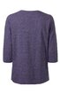 Damenoberteil in dunkellila, einfarbig, Rundhalsausschnitt, lange Ärmel, gerade geschnitten