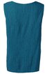 Ärmelloses Oberteil in petrolblau, mit vertikalen Raffungslinien, rundem Ausschnitt, gerade geschnitten