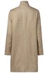 Hellbrauner Mantel, einfarbig, langer gerader Schnitt, Stehkragen, lange Ärmel, Rückansicht
