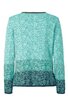 Langärmliges Oberteil in Hell- und Dunkeltürkis mit floralem Muster, Rundhalsausschnitt, gerade geschnitten, Rückansicht