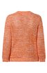Pullover in melierter orange-beiger Farbe, grob gestrickt, Rundhalsausschnitt, lange Ärmel, gerade geschnitten, Rückansicht