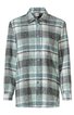 Langärmliges Hemd in Hellgrau, Mintgrün und Weiß mit großem Karomuster, durchgehende Knopfleiste, klassischer Kragen, lockere Passform