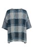 Kurzärmliges Hemd in Blau- und Grautönen mit großem Karomuster, gerader Schnitt, rundem Halsausschnitt, lockere Passform