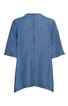 Blaues T-Shirt, einfarbig, kurze Ärmel, Rundhalsausschnitt, gerade geschnitten, hinten abgebildet