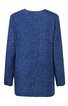 Langärmeliges Oberteil in Dunkelblau mit hellem abstraktem Muster, rundem Ausschnitt, gerade geschnittener Saum, locker geschnitten