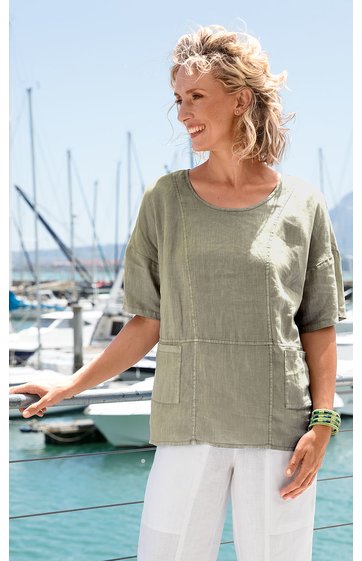 Leinen-Bluse