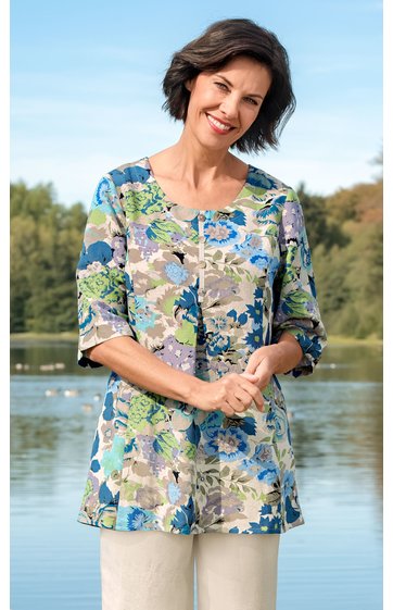 Leinen-Mix-Bluse