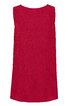 Rotes ärmelloses Kleid ohne Muster, rundhals, gerade geschnitten, knielang, schlichtes Design