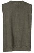 Ärmelloses Herrenoberteil in dunkelolivgrün, geripptes Strickmuster, rundhalsausschnitt, gerade geschnitten, gerader Saum