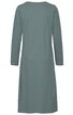 Langärmliges Kleid in graugrün, einfarbig, mit rundem Ausschnitt, knielang, gerade geschnitten