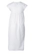 Weißes Nachthemd ohne Muster, kurzärmlig, rundhalsausschnitt, geraffter Einsatz unter der Brust, lang geschnitten