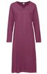 Langärmliges Nachthemd in mauve mit V-Ausschnitt, knielang, gerade geschnitten