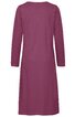 Langärmeliges Kleid in gedecktem Beerenton, einfarbig, gerade geschnitten, knieumspielende Länge, ohne sichtbare Verschlüsse oder Verzierungen