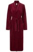 Bademantel in burgunderrot, einfarbig, langer Schnitt, mit Kragen, Gürtel zum Binden, zwei aufgesetzte Taschen vorne